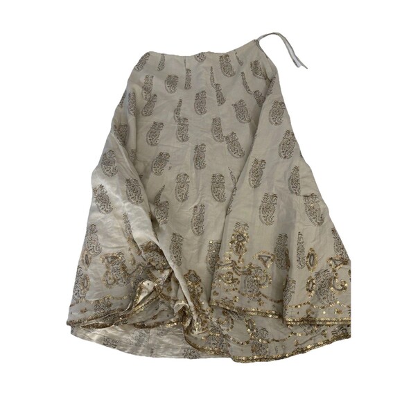 Carole Little Vintage skirt Linen Blend sequin Folk Cottagecore Fairy Midi 8 - Picture 11 of 13